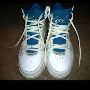 Nike Women's Air Jordan Flight 2012 White & Blue Athletic Tennis Shoes NWOT